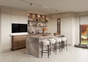 Rénovation cuisine avec plan de travail quartz